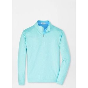 Peter Millar Golf Pullover Crown Sport Pina Skullada Print 1/4 Zip XXL Blue